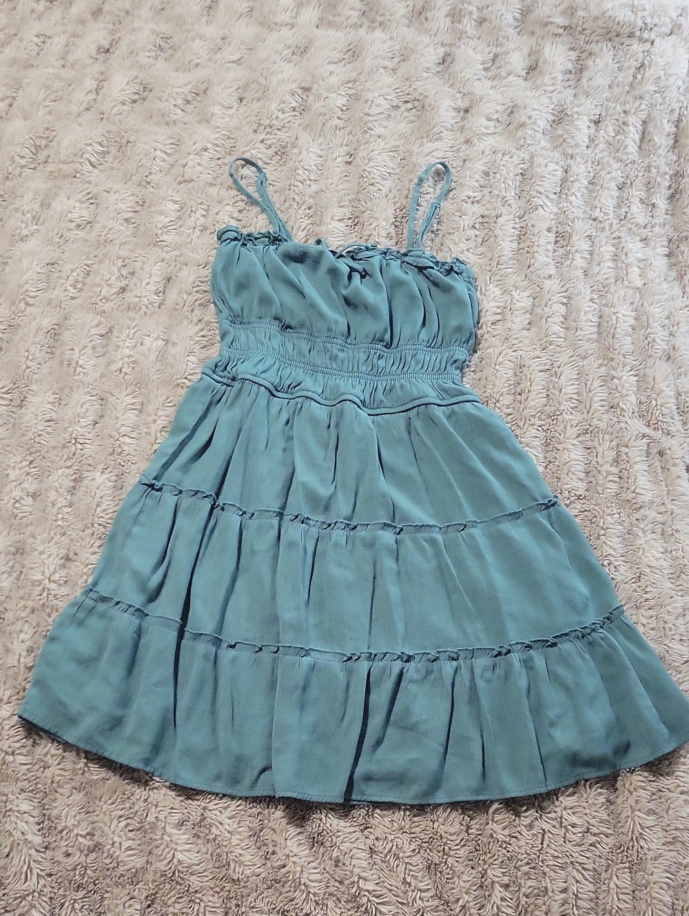 Trixxi Teal Tiered Sundress - Casual Summer Dress Sz Small